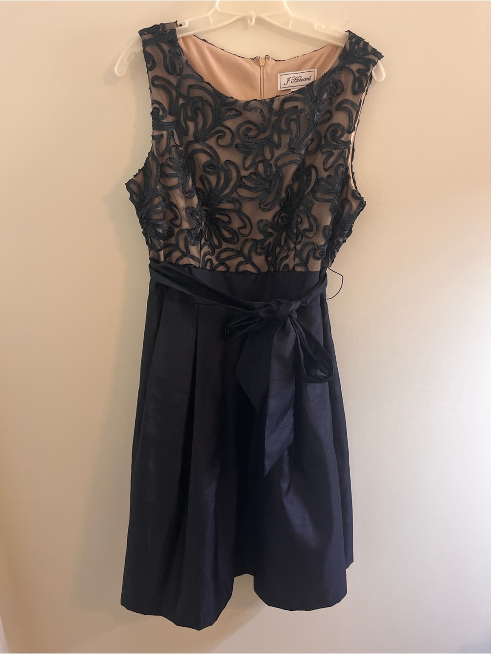 J Howard Elegant Navy Fit & Flare Dress